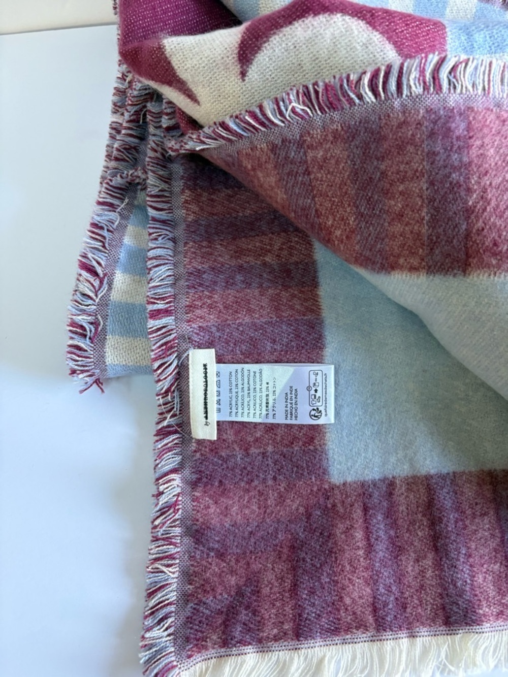 NWOT Anthropologie Woven Jacquard Patterned Throw Blanket - Picture 7 of 11